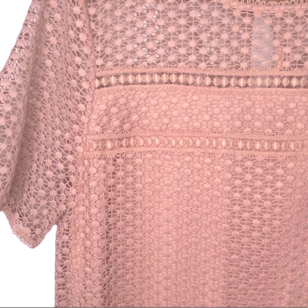 Ann Taylor Crochet Lace Pink Casual Mini Dress​​​ - Picture 5 of 5